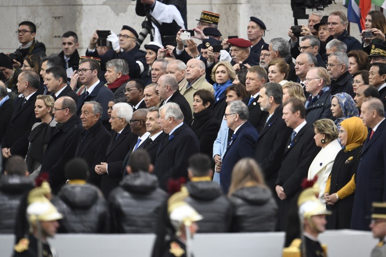 World leaders gather in Paris to mark the 100 100 years since the end of the World War I. (Photo: AFP)